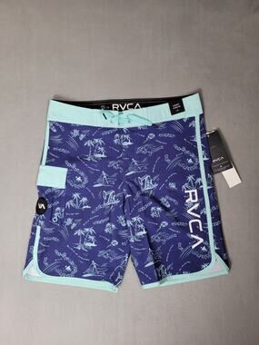 RVCA Eastern Boys 17 Inch Length Boardshorts Swim Trunks Boys Size 28